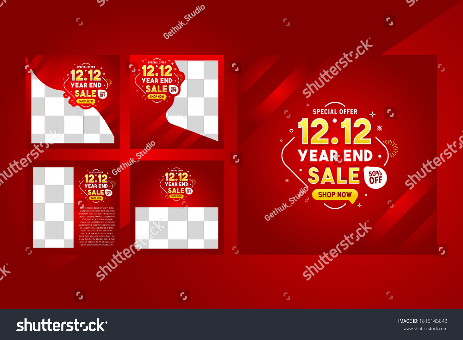12.12 year end sale social media template promotion #1815143843
