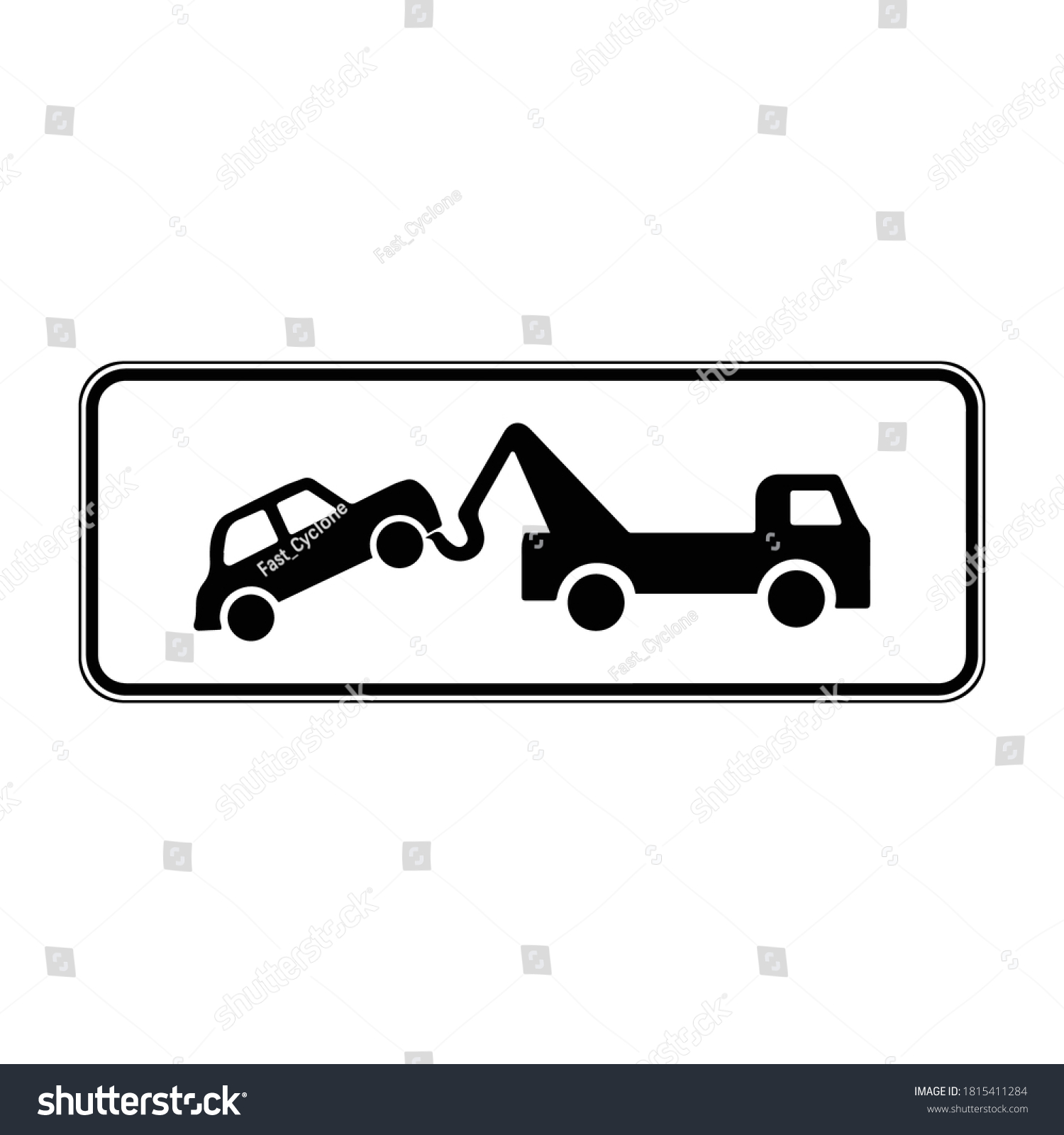 Tow away zone road sign. Vector illustration of - Royalty Free Stock ...