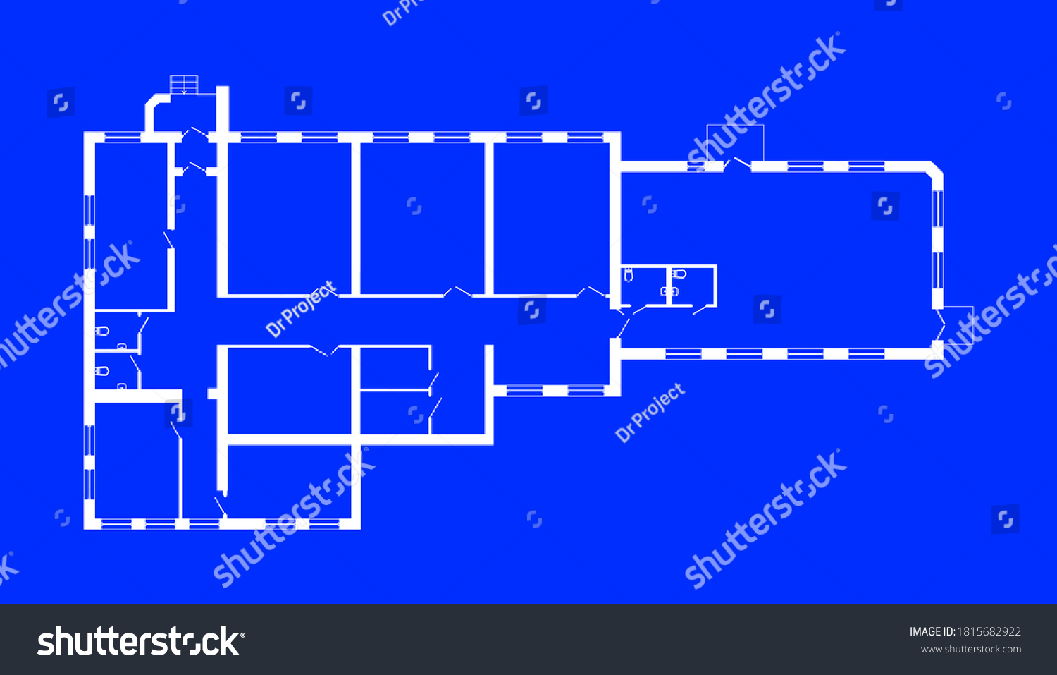 Modern office floor plan without furniture for your design. Vector  blueprint. Architectural background.  #1815682922