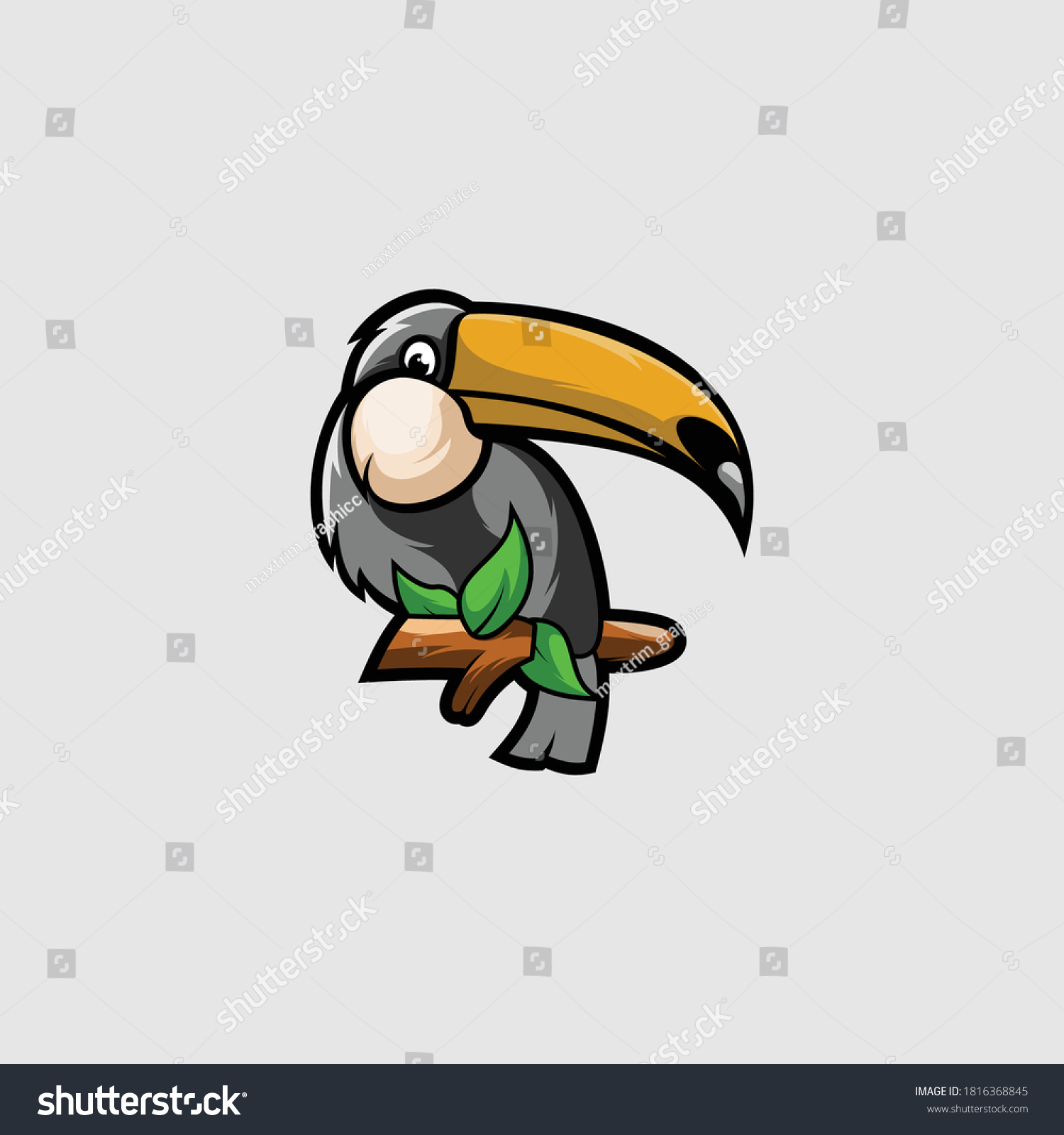 Illustration Toucans Logo Design Mascot Royalty Free Stock Vector