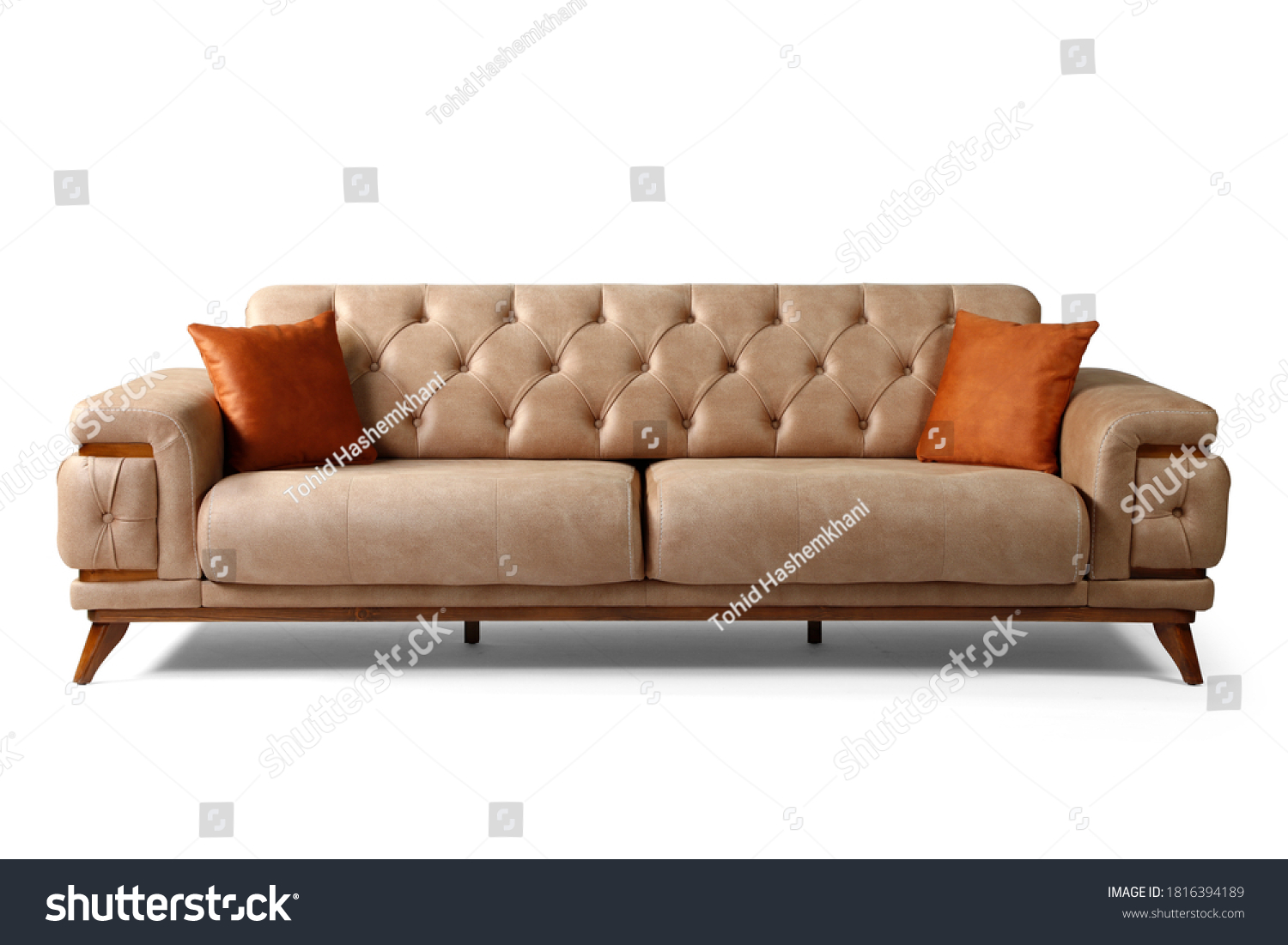 Modern sofa isolated on white background. front view #1816394189