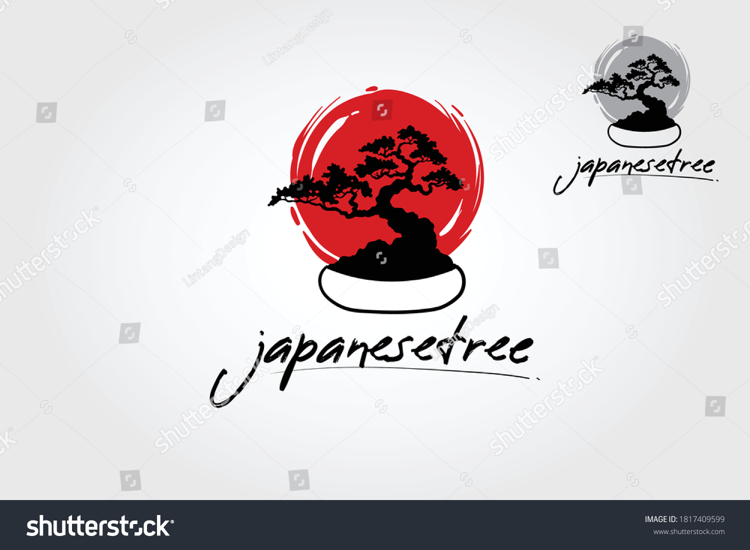 Japanese Tree Vector Logo Template Life Logo Royalty Free Stock