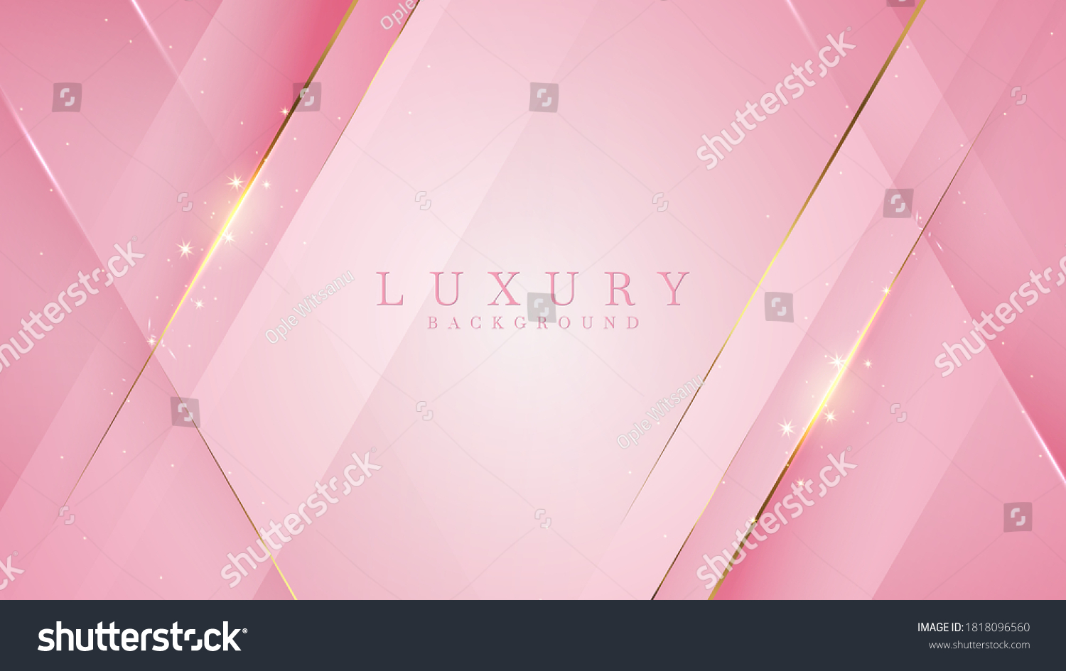 Luxury golden line background pink shades in 3d abstract style. Illustration from vector about modern template deluxe design. #1818096560