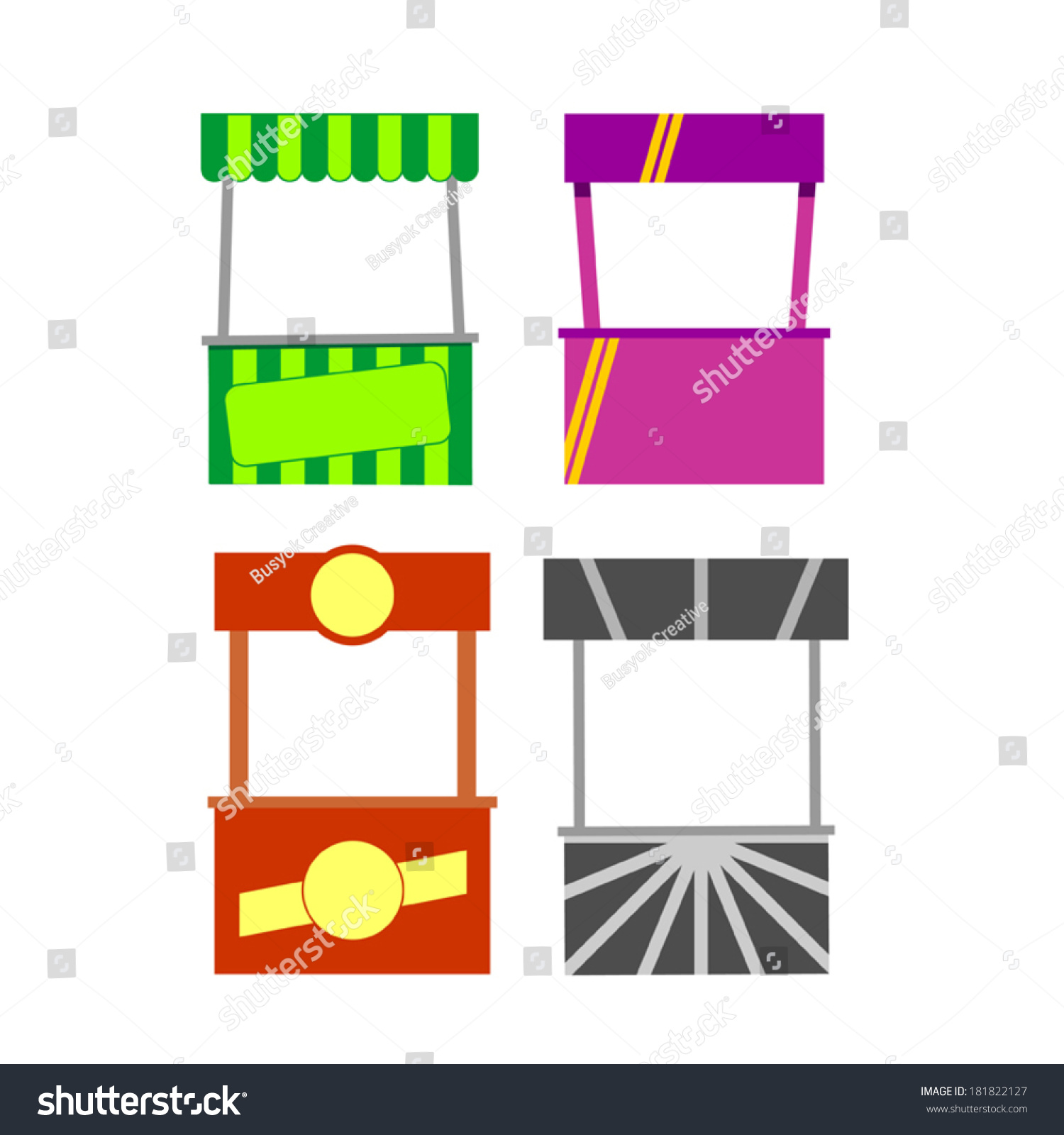 Download Street Food Kiosk Food Cart Stall Mockups Royalty Free Stock Vector 181822127 Avopix Com