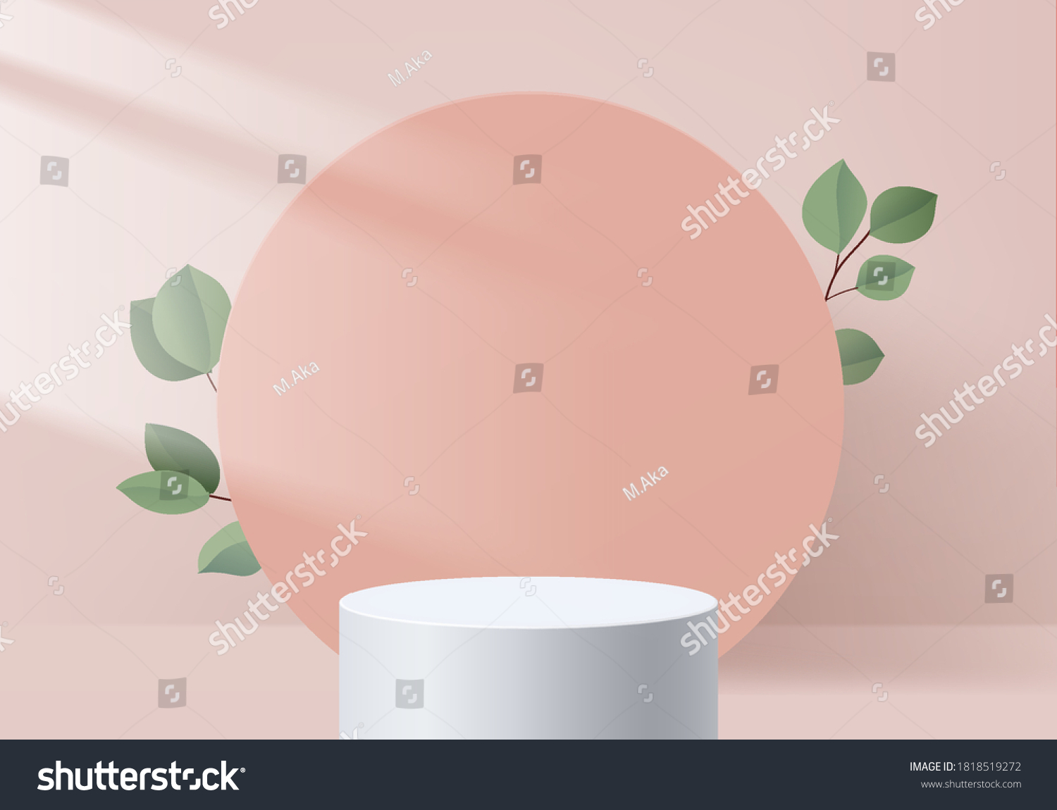 Background vector 3d pink scene summer with podium and minimal pink valentine scene platform, stage background 3d rendering abstract love pink pastel platform. scene 3d for summer product cosmetic #1818519272