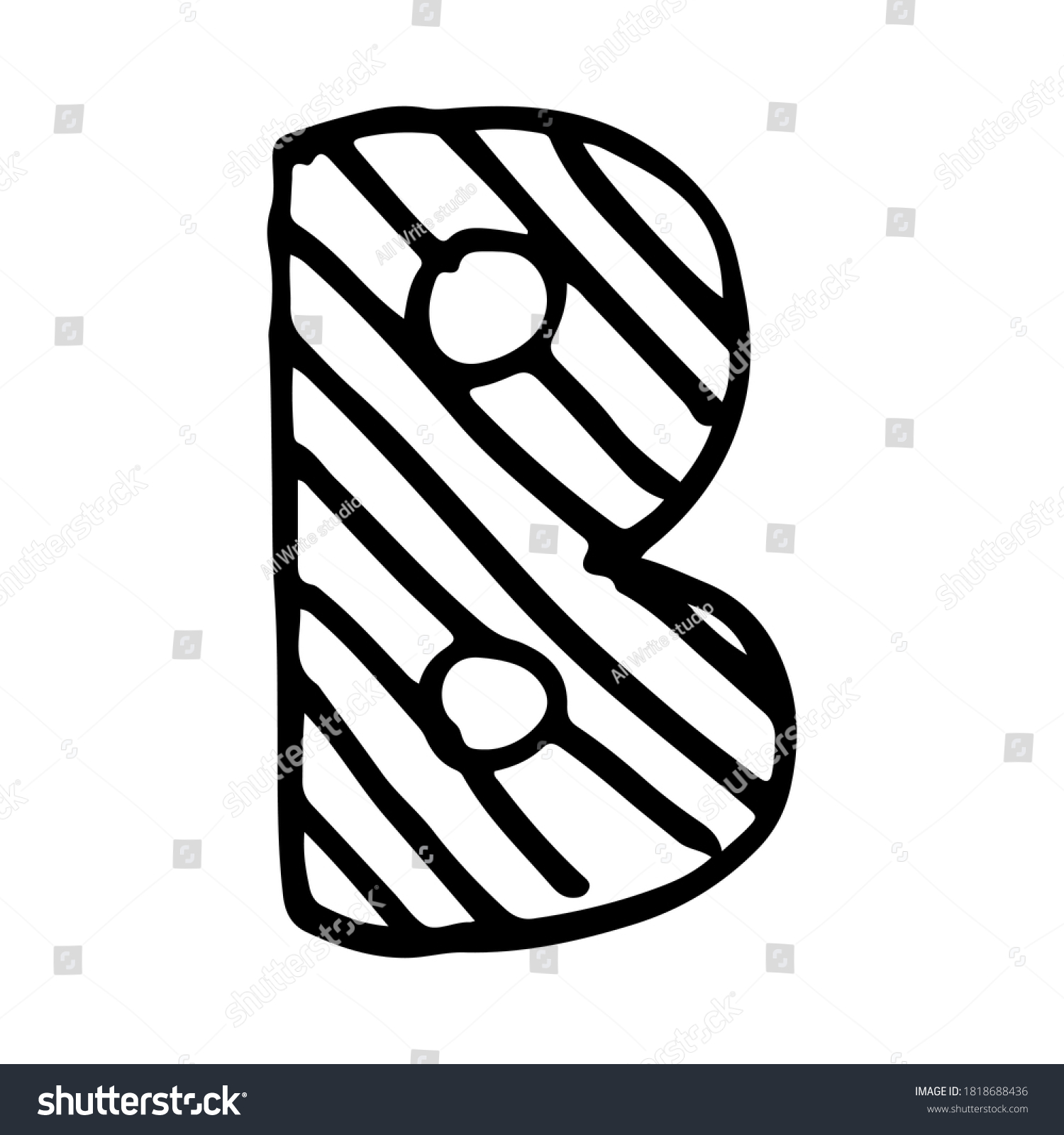 Vector Hand Drawn Letter B. Colorful English - Royalty Free Stock ...