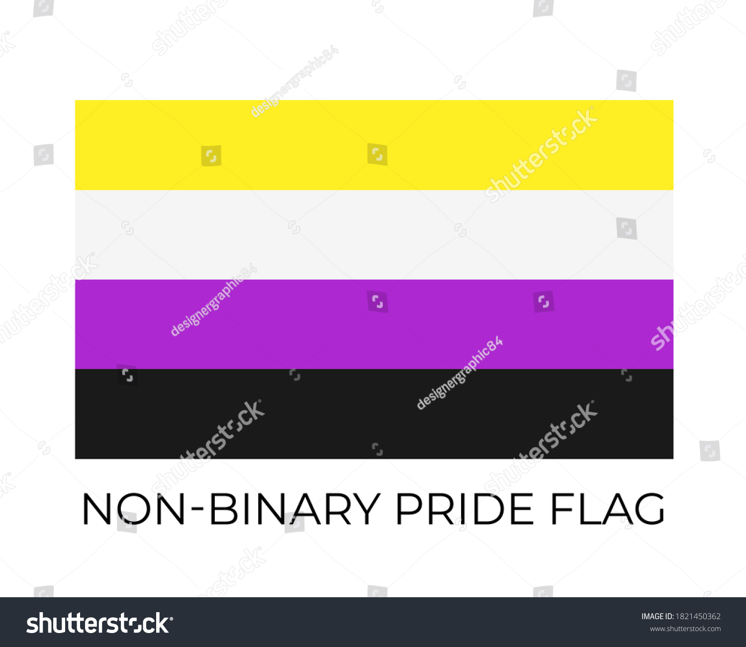 Non Binary Pride Flag Symbol Of Lgbt Community Royalty Free Stock Vector 1821450362 