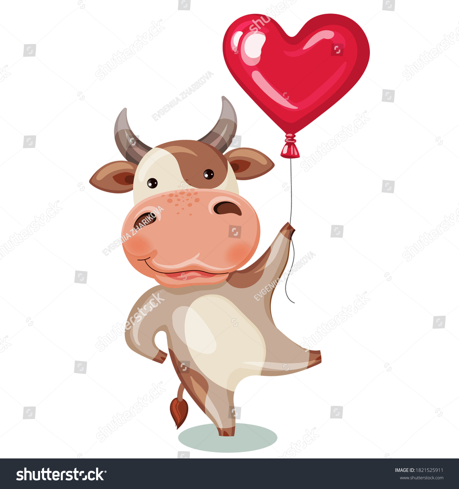 Calendar of the year 2021 of the bull. in love - Royalty Free Stock ...