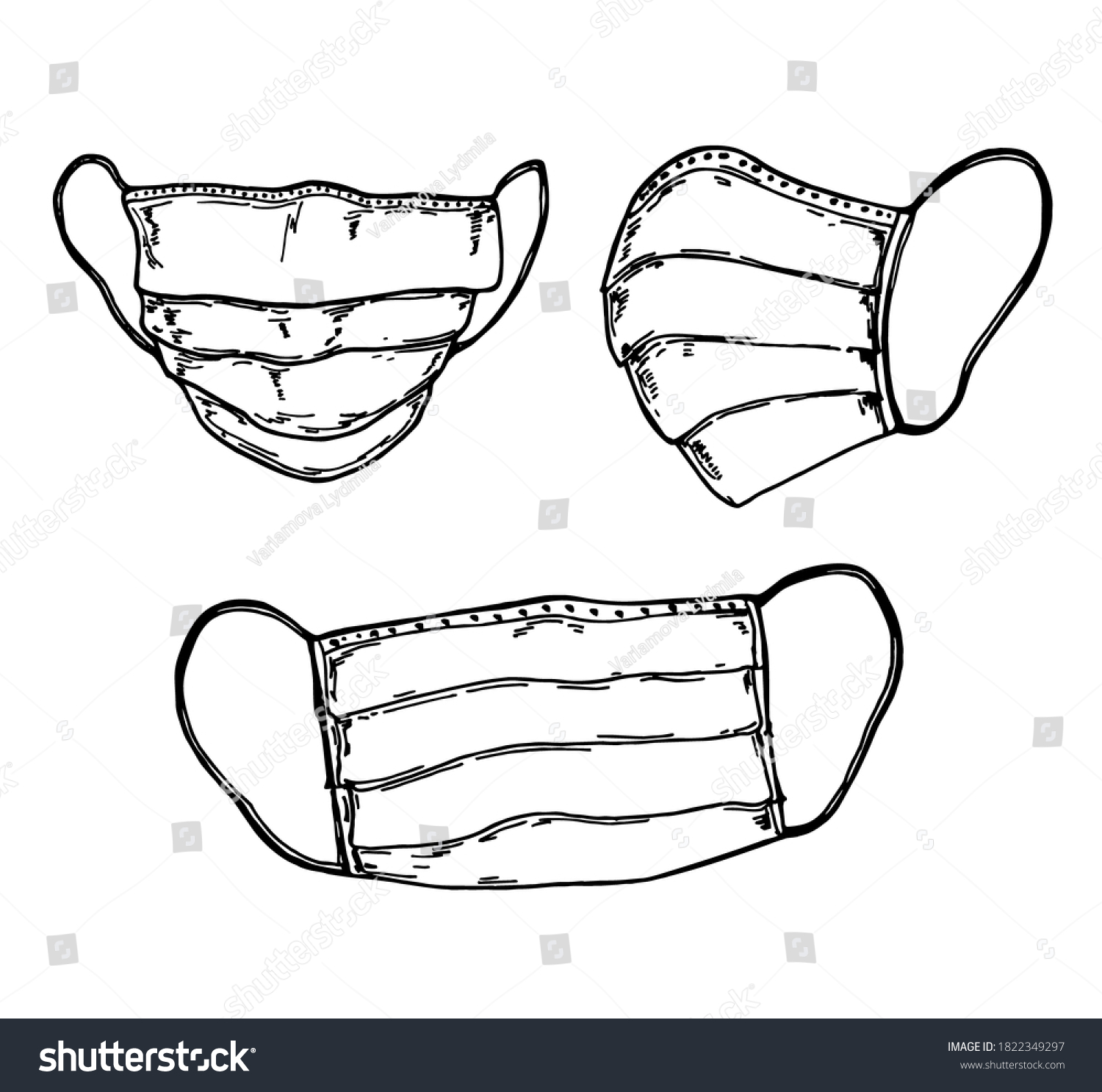 Surgical face mask, vector illustration. Medical - Royalty Free Stock ...