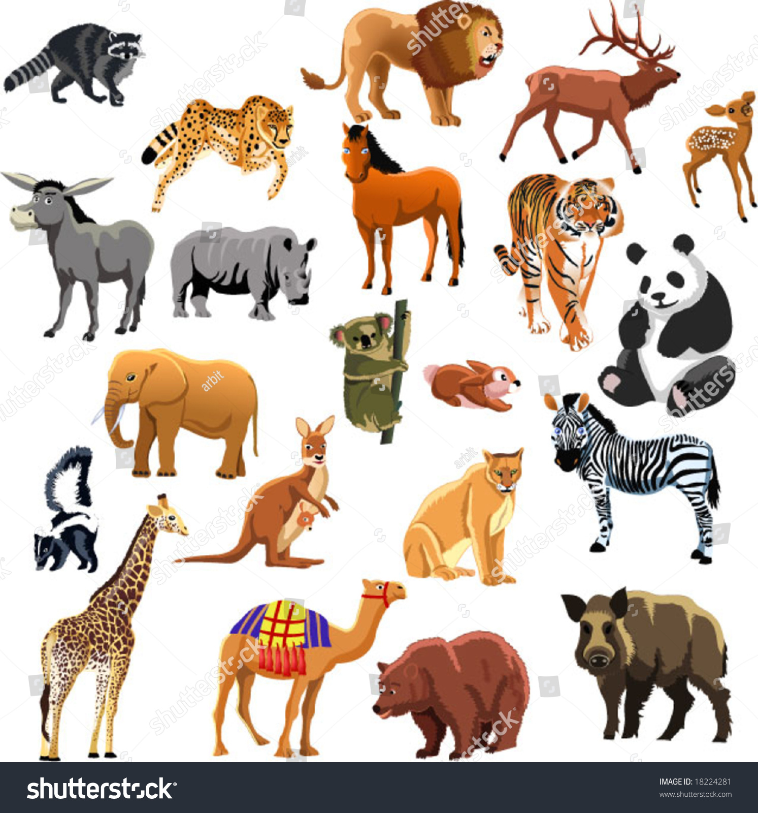 set of animals - Royalty Free Stock Vector 18224281 - Avopix.com