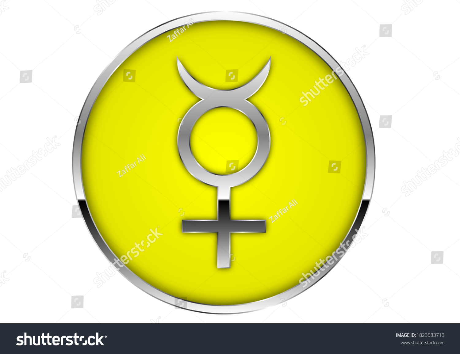 mercury planet sign symbol graffic logo design - Royalty Free Stock ...
