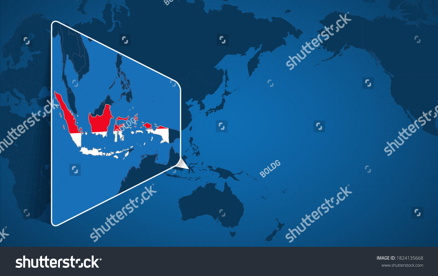 Location Of Indonesia On The World Map With Royalty Free Stock Vector Avopix 1824135668