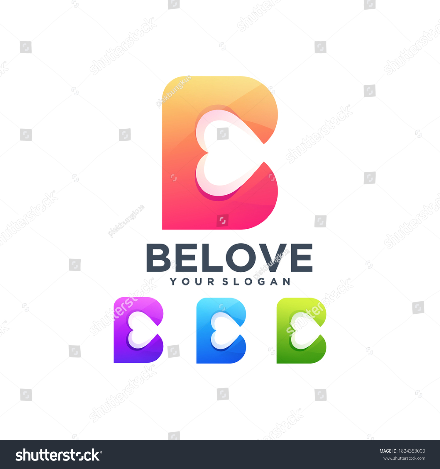 Beloved Letter B Typography Decoration - Royalty Free Stock Vector ...