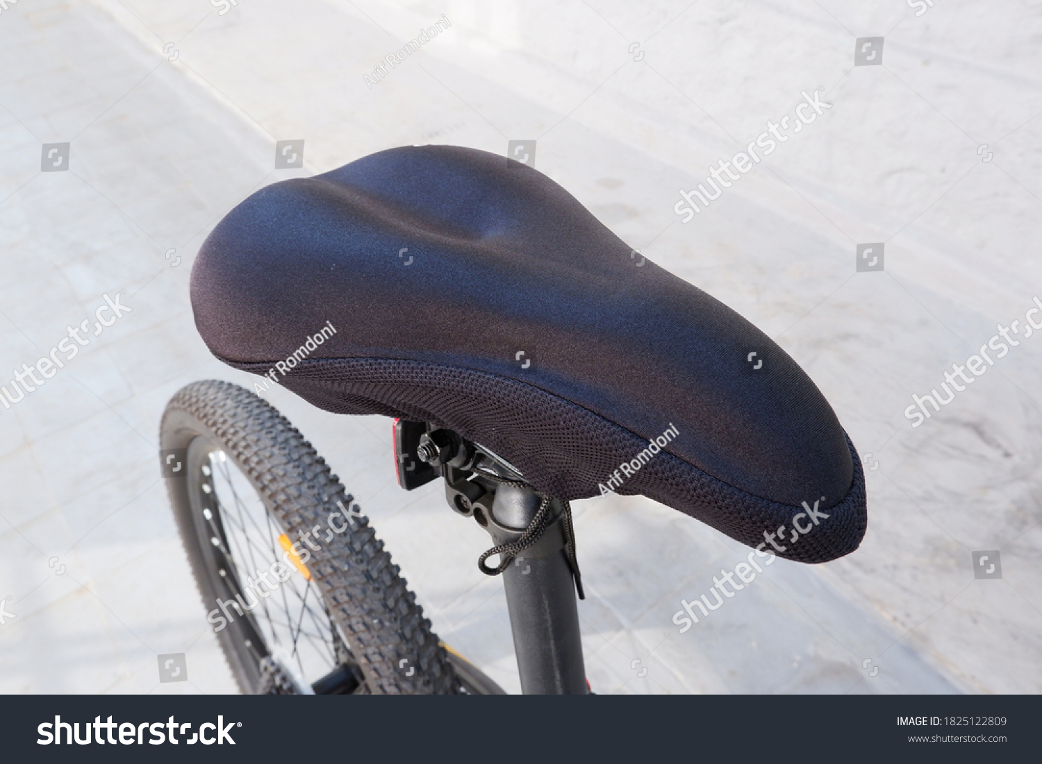 Closeup of a bicycle saddle. Bicycle seat. #1825122809
