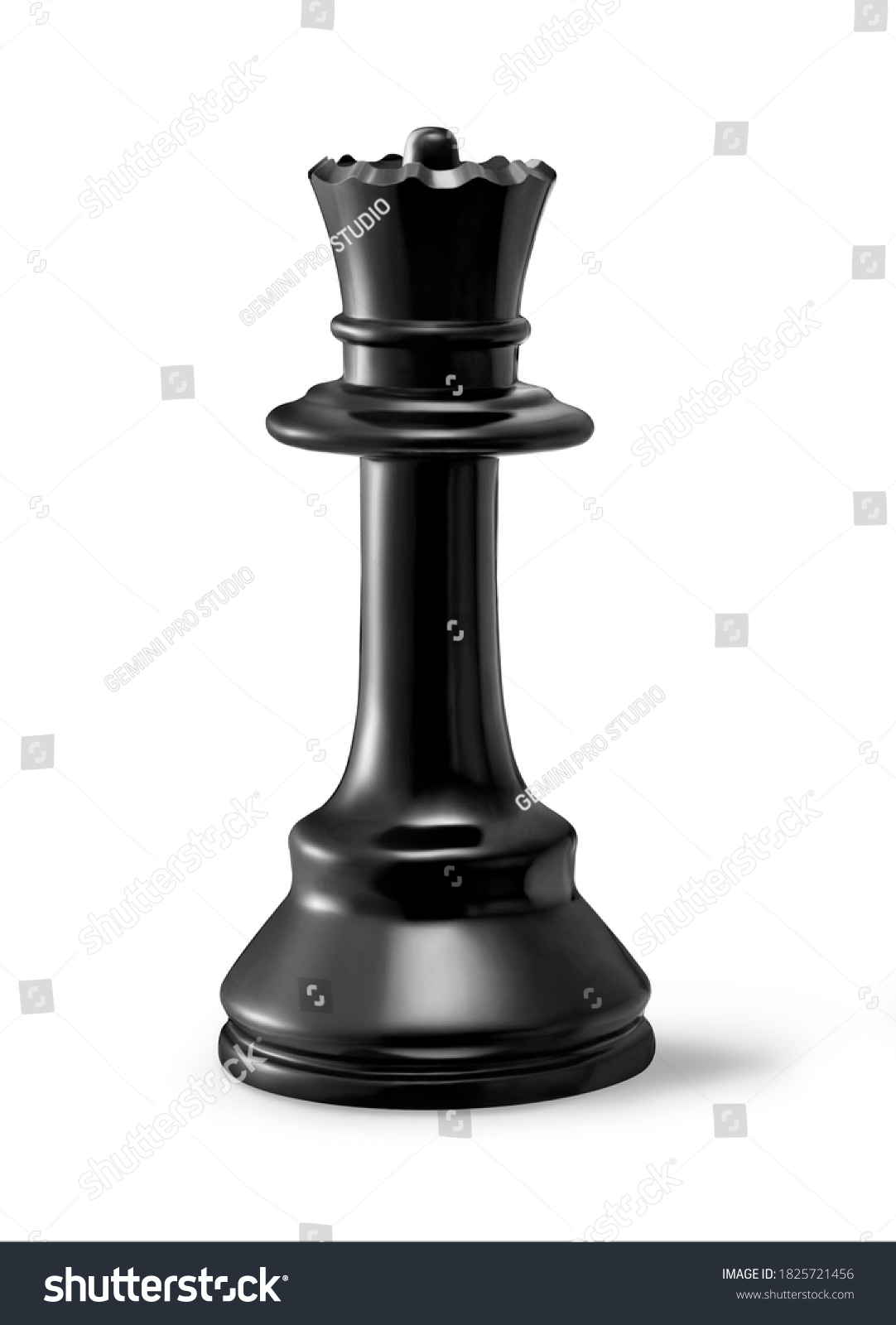 royal Chess queen black image isolated on white background #1825721456