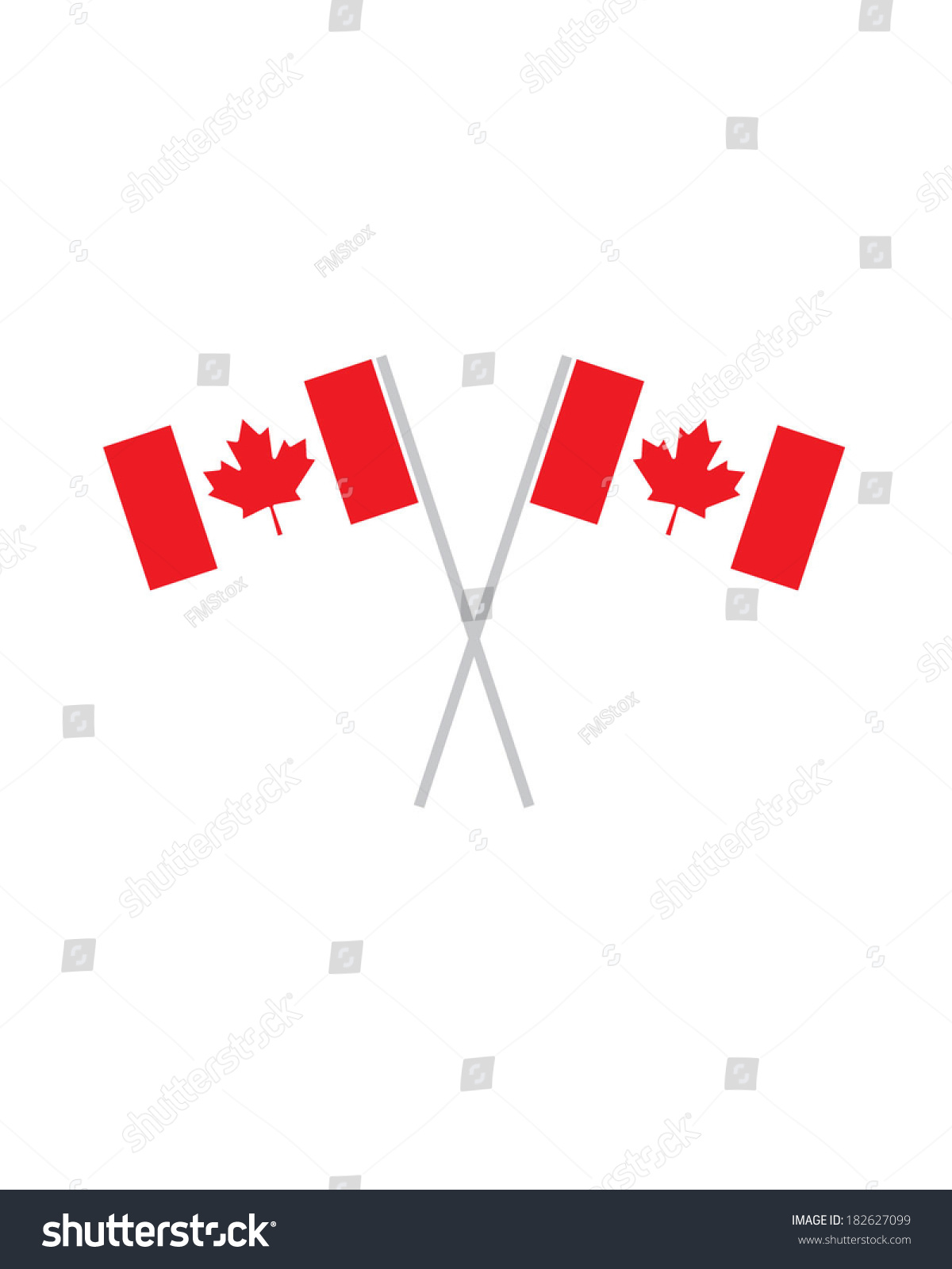 Vector Crossed Canada Flags - Royalty Free Stock Vector 182627099 ...