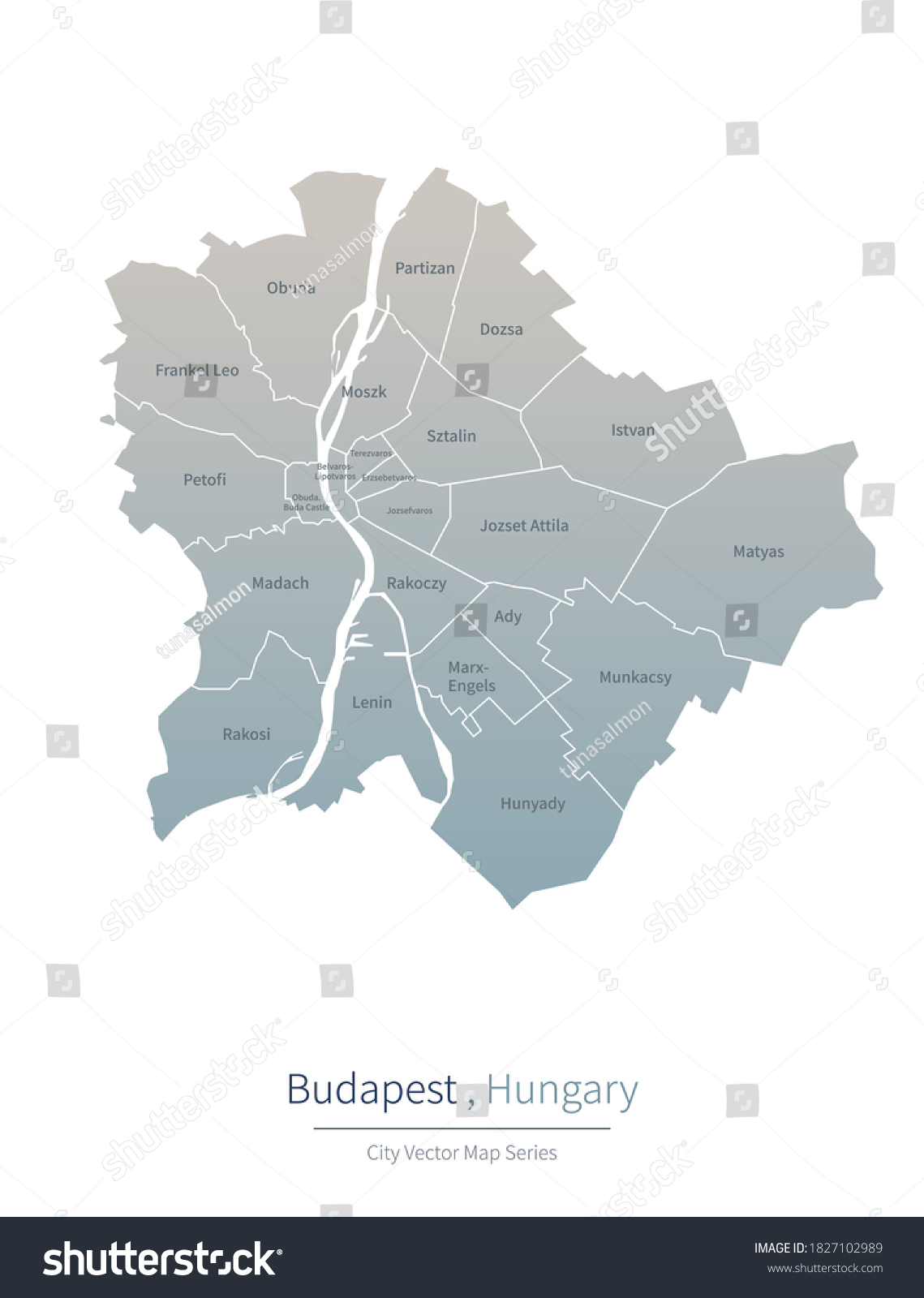 Budapest Map. vector map of major city in the - Royalty Free Stock ...