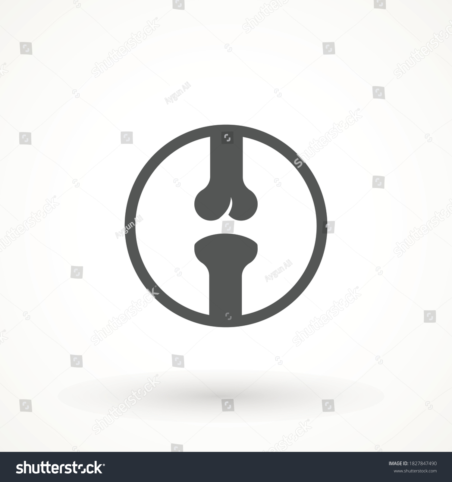 Knee joint bones icon. Joint flat icon. Bone - Royalty Free Stock ...