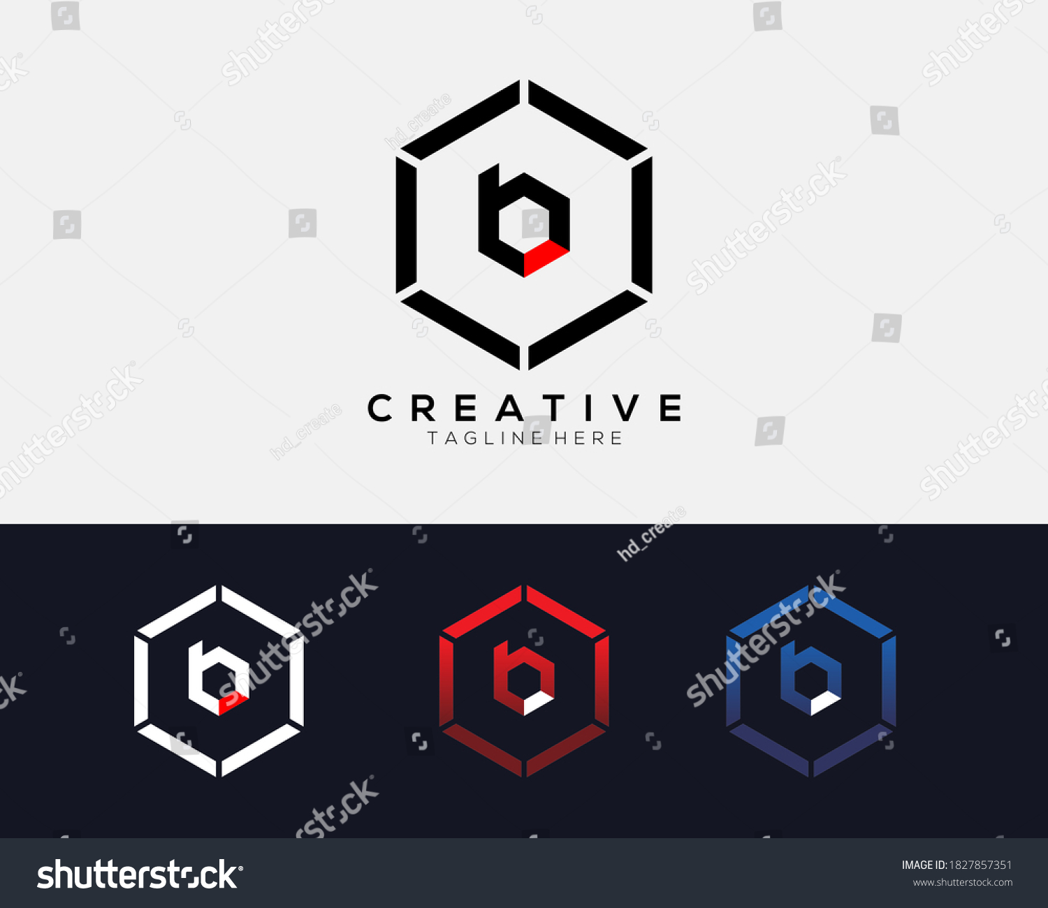 Letter B Vector Line Hexagon Logo Design - Royalty Free Stock Vector ...