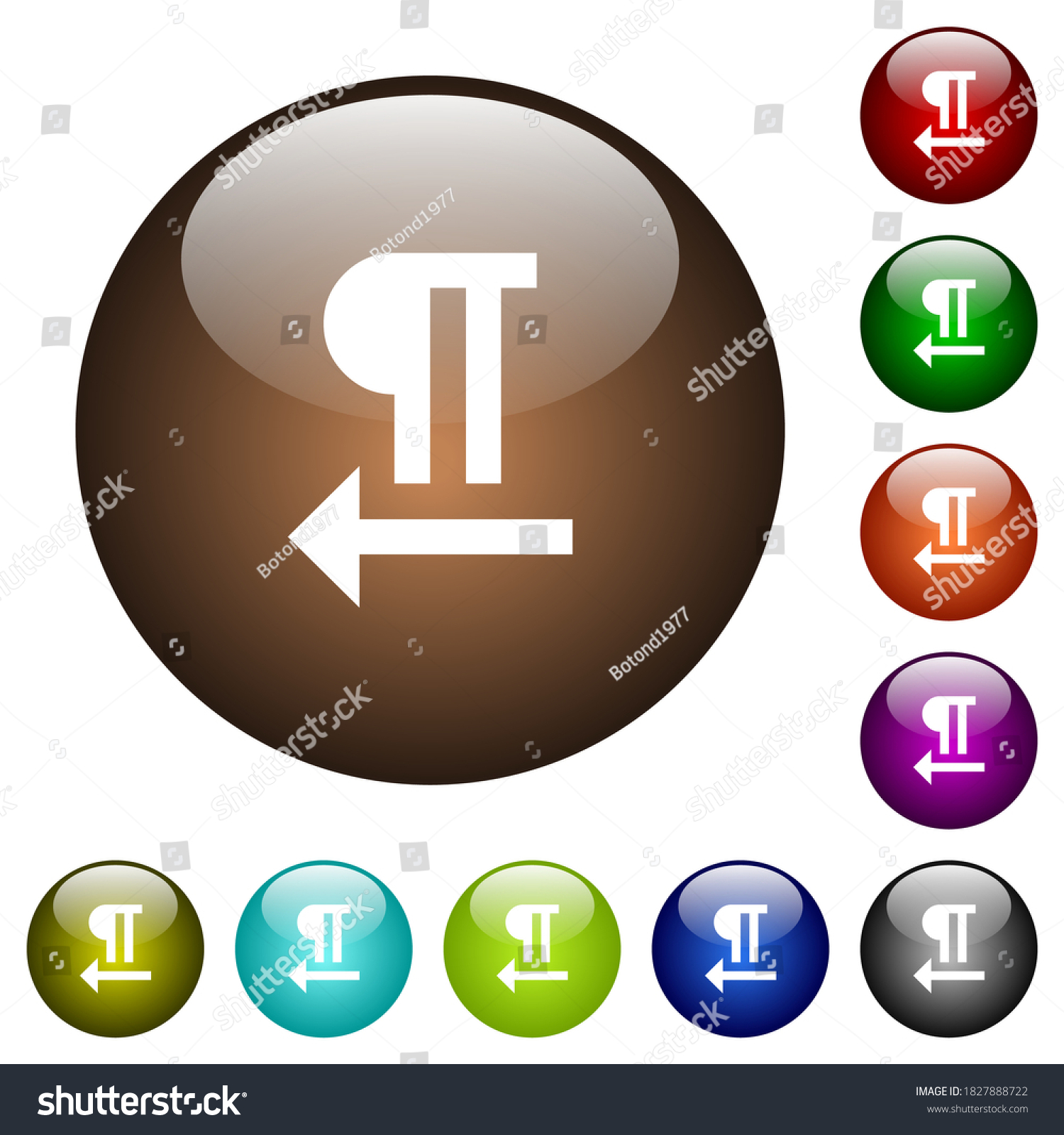 Right to left text direction white icons on royalty free stock vector