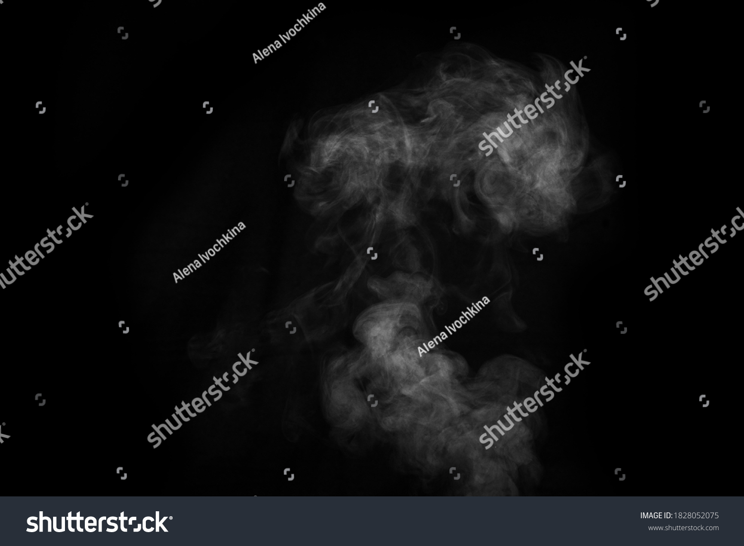 White vapour spray steam from air saturator. Abstract background, design element, for overlay on pictures #1828052075
