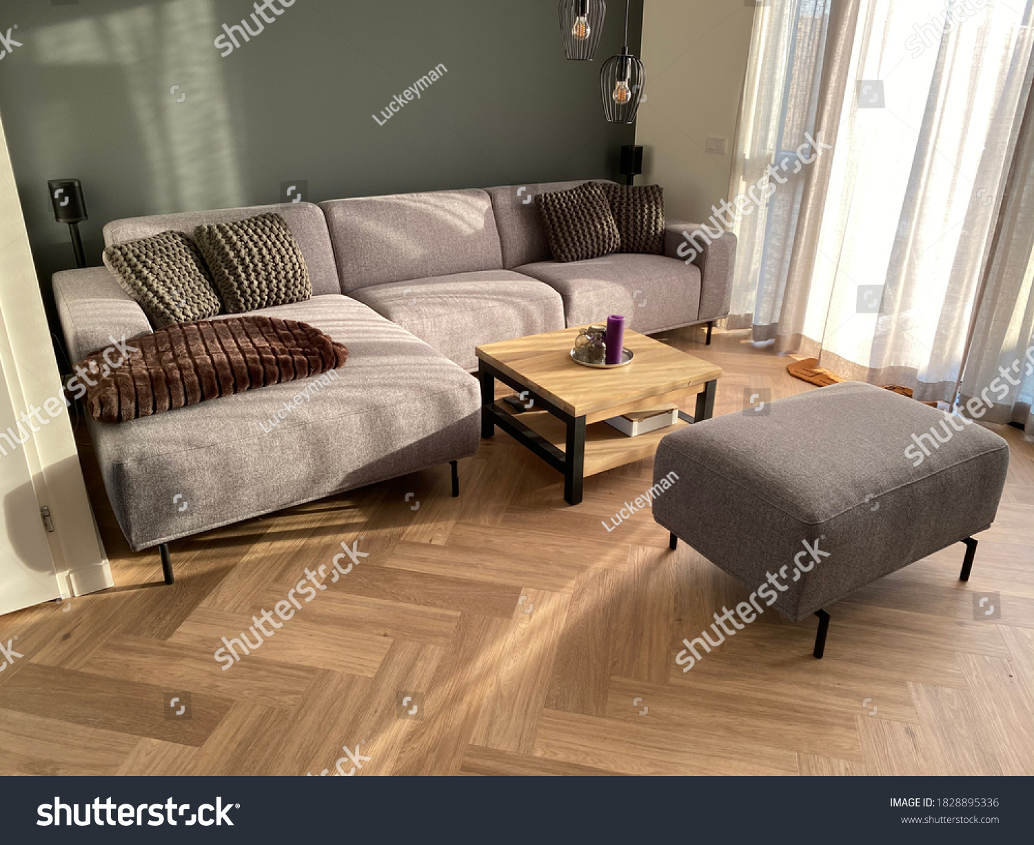 Herringbone PVC flooring with decoration #1828895336