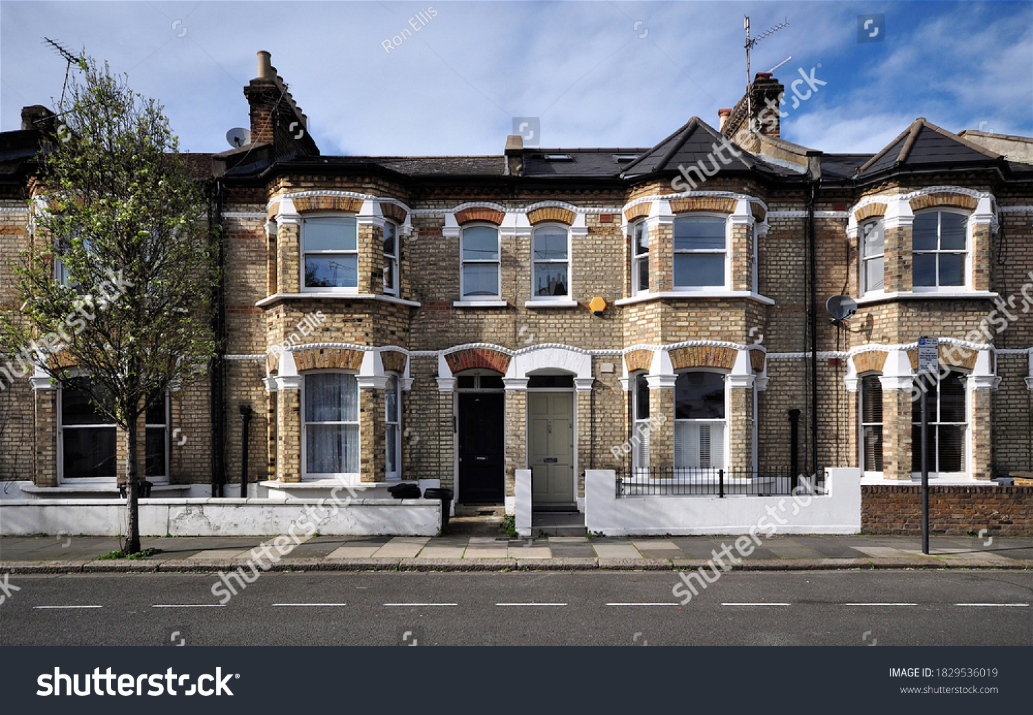 A terrace of Victorian period houses in west London, UK. #1829536019