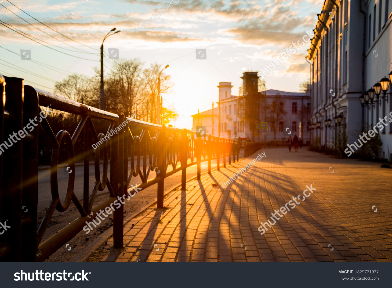 embankment in Arkhangelsk at sunset #1829721932