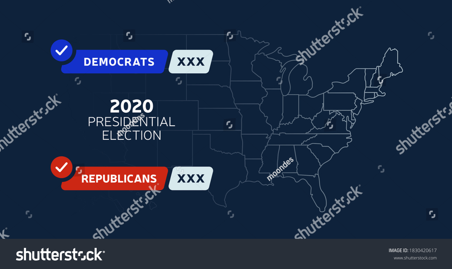 The Electoral Map For The 2020 Election. Usa Map - Royalty Free Stock ...