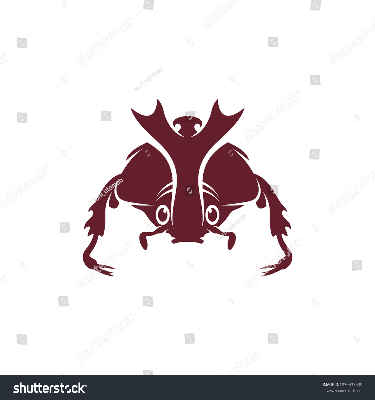 horned beetle vector illustration, simple and Royalty Free Stock