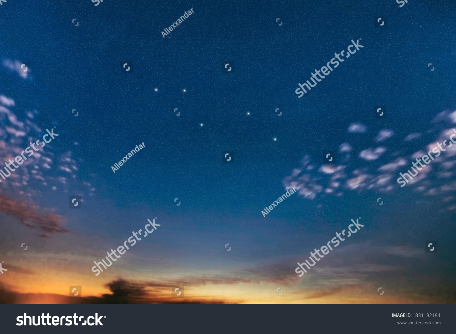 Vulpecula star constellation, Night sky, Cluster of stars, Deep space, Fox constellation   #1831182184
