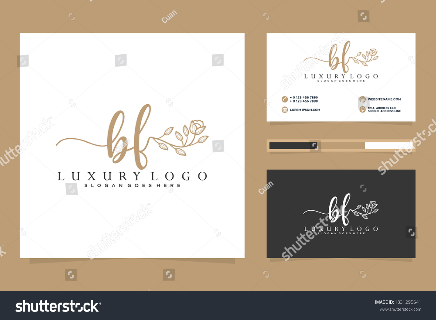 Initial BF logo from Feminine logo collection - Royalty Free Stock ...