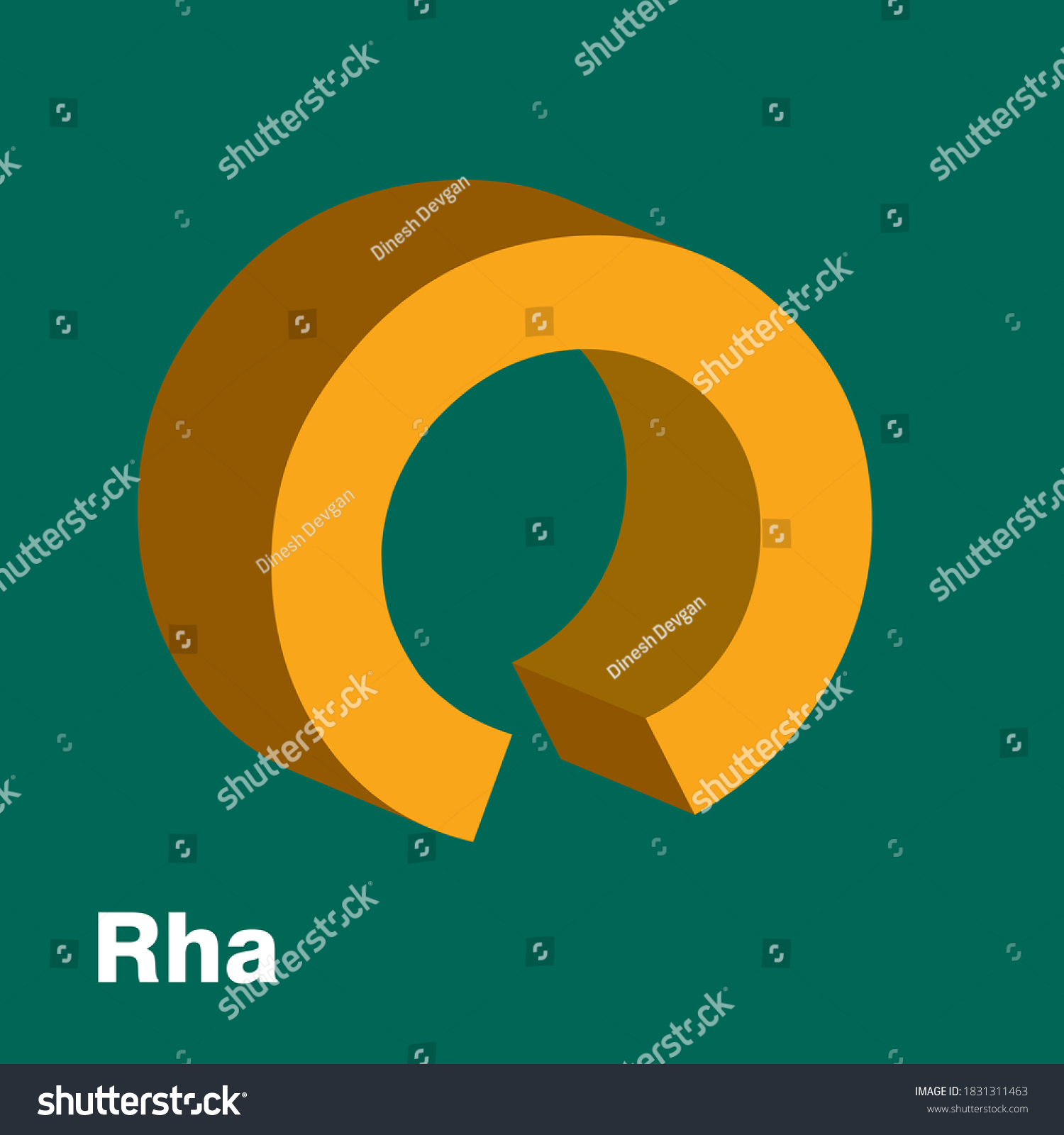 Malayalam alphabet letter in 3D shape 'Rha' - Royalty Free Stock Vector ...