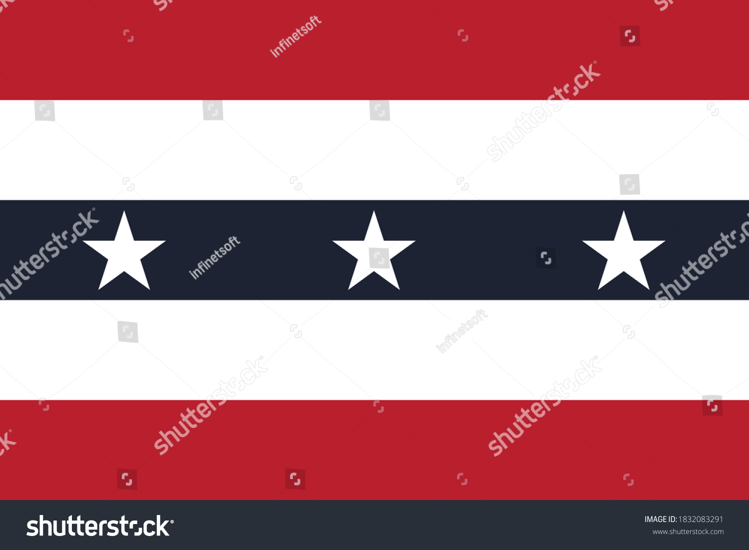 Festive Usa Flag Horizontal Seamless Pattern - Royalty Free Stock 