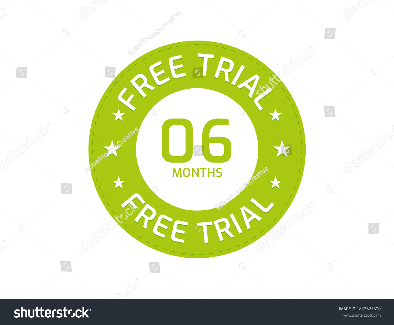 6 Months Free Trial stamp, 6 Months Free trial Royalty Free Stock