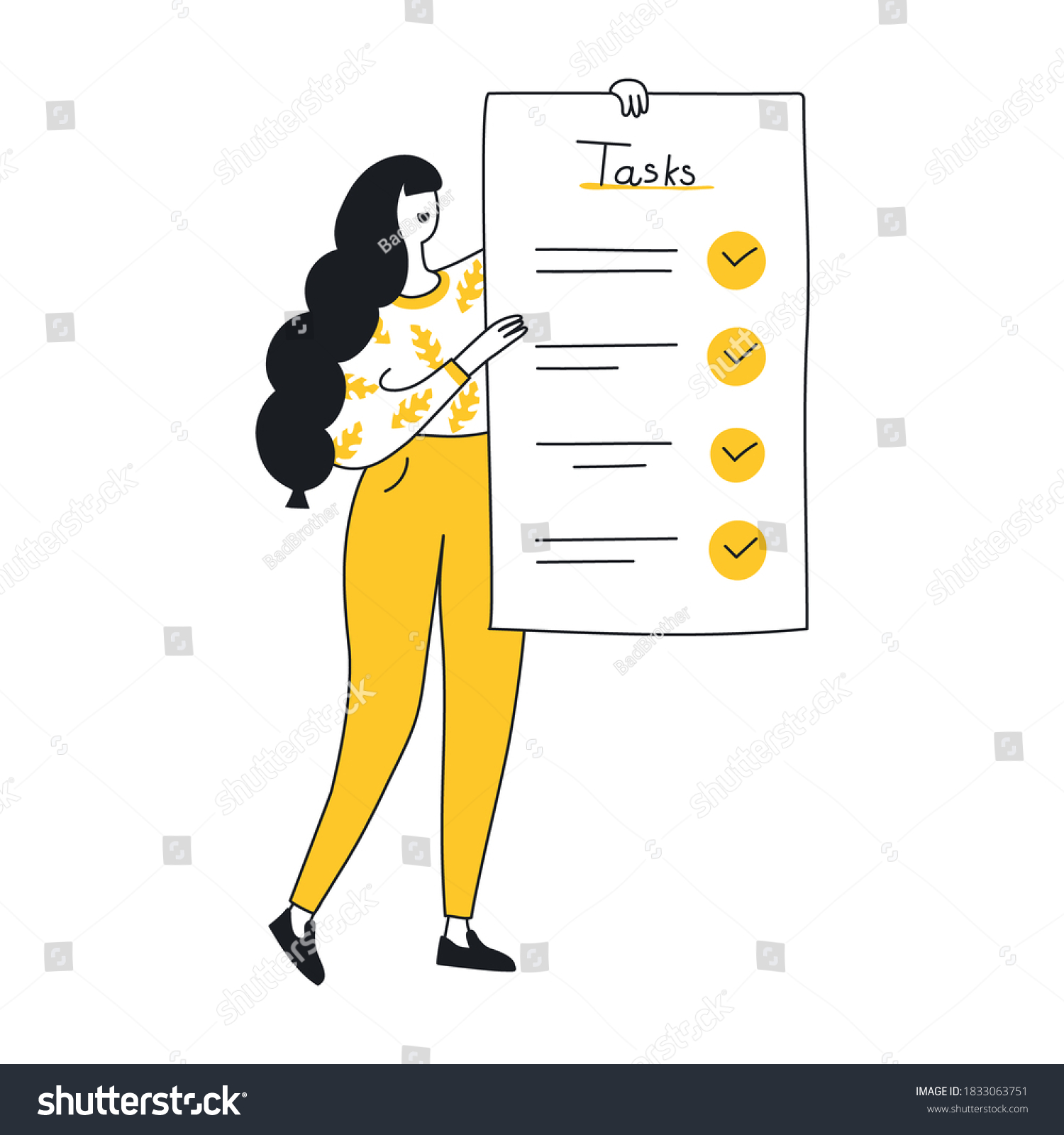 Flat outline to do list, Month planning, time - Royalty Free Stock ...