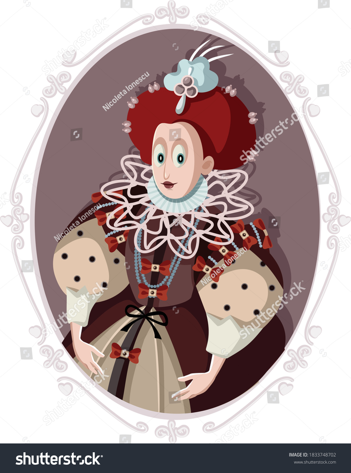 Queen Elizabeth I Vector Caricature Illustration - Royalty Free Stock ...