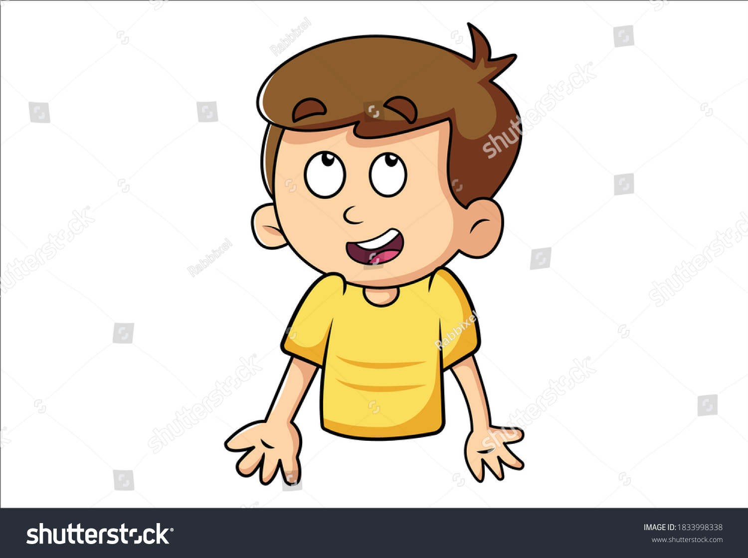 Vector Cartoon Illustration. Boy is rolled his - Royalty Free Stock ...