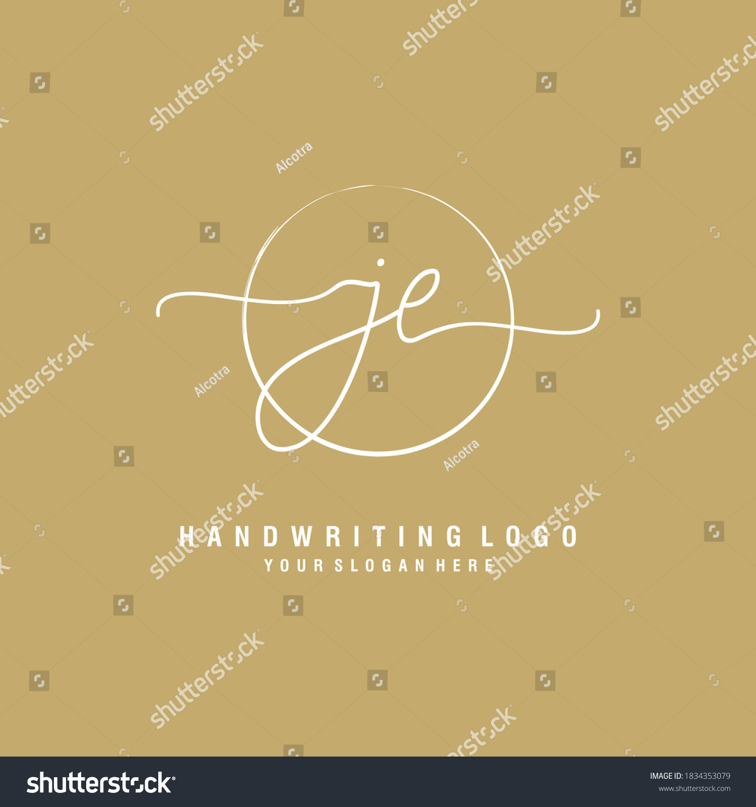 JE Initial handwriting logo template vector #1834353079