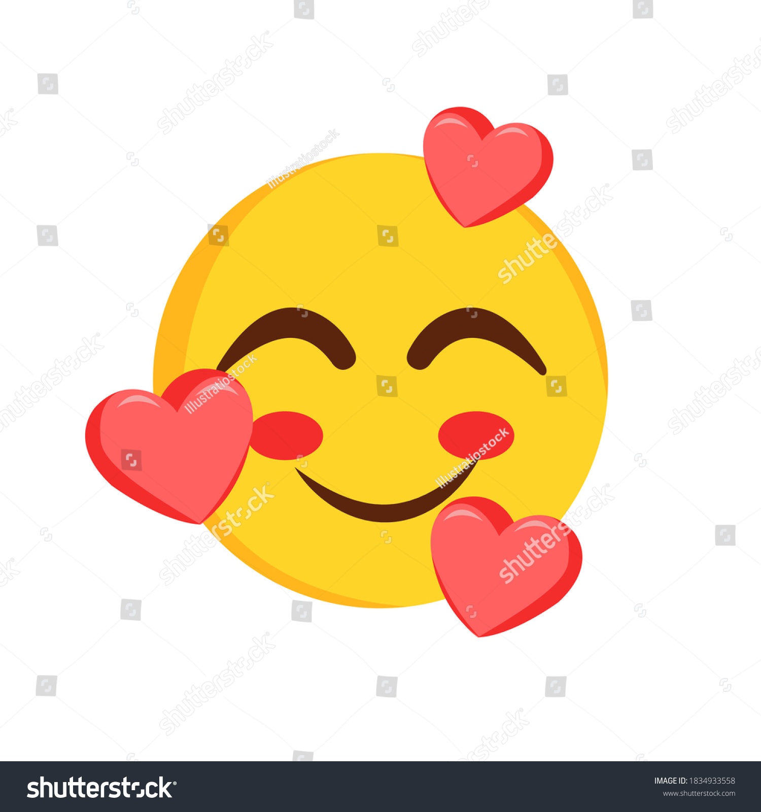 Emoji face in love. Cartoon face expression - - Royalty Free Stock ...