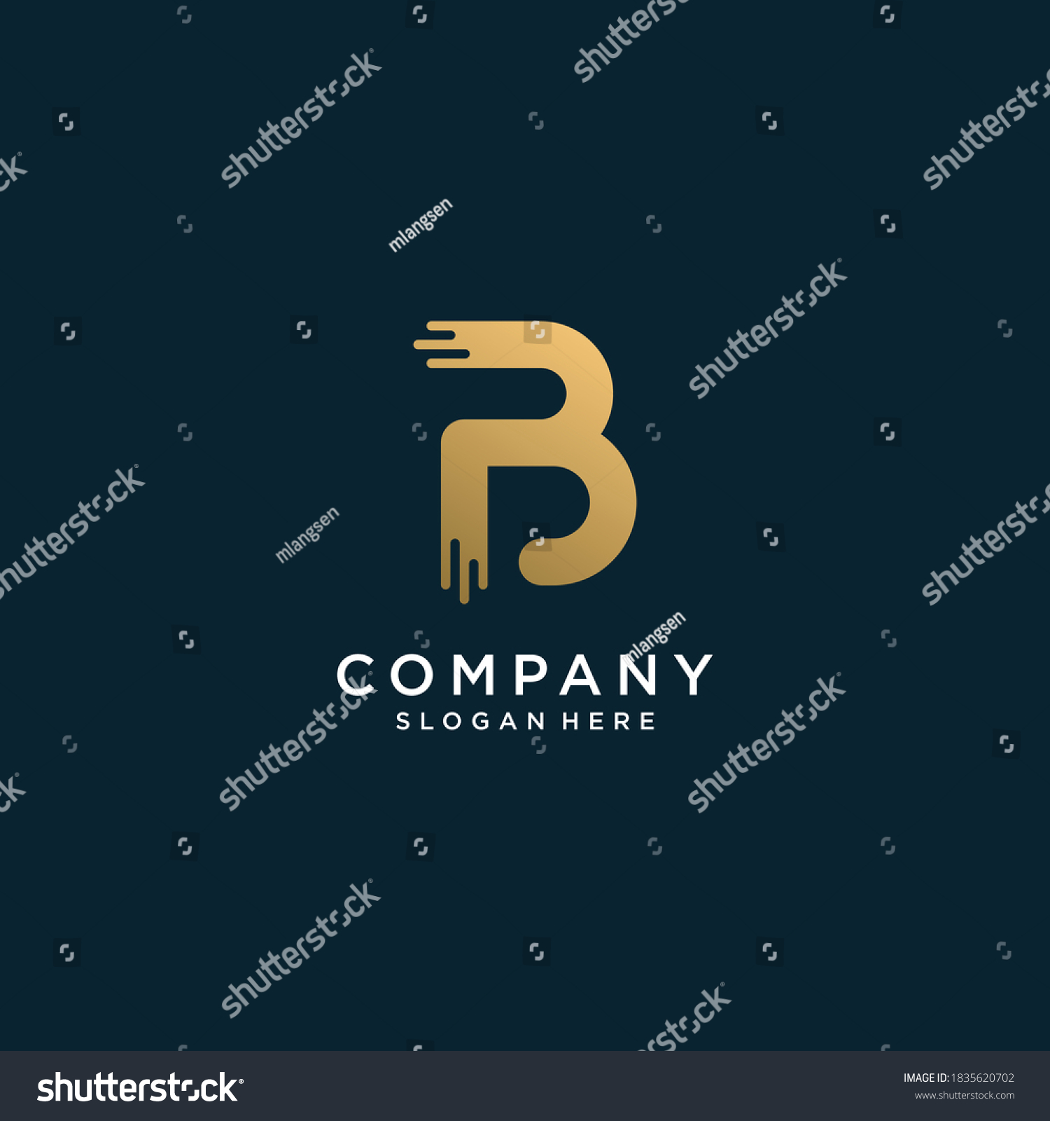 Letter B logo with golden abstract style Premium - Royalty Free Stock ...