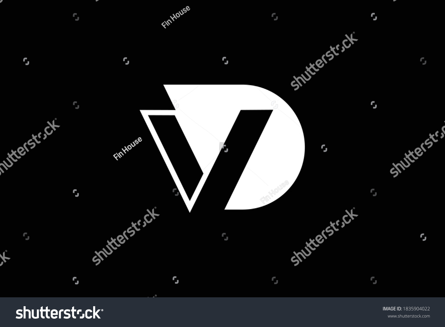 DV letter logo design on luxury background. VD - Royalty Free Stock ...