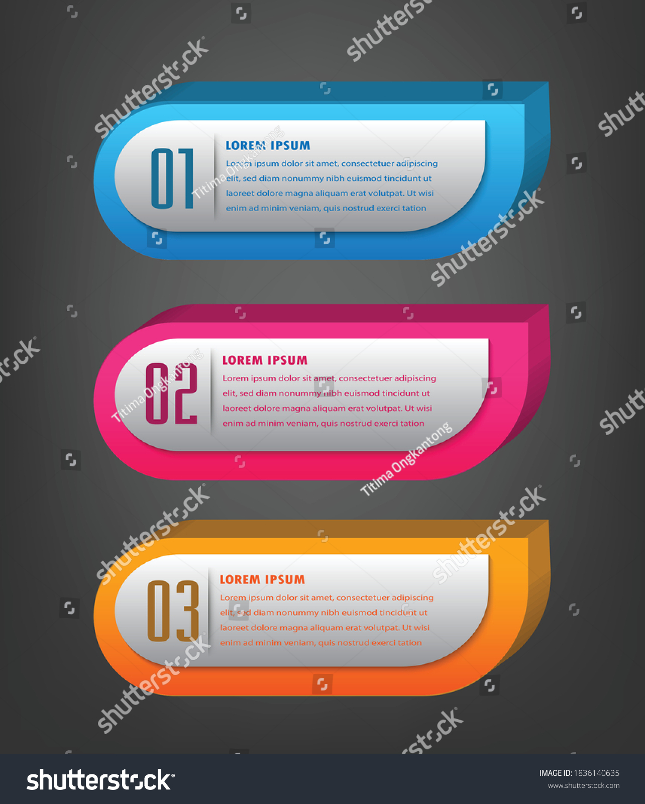 modern 3D text box template, banner Infographics - Royalty Free Stock ...