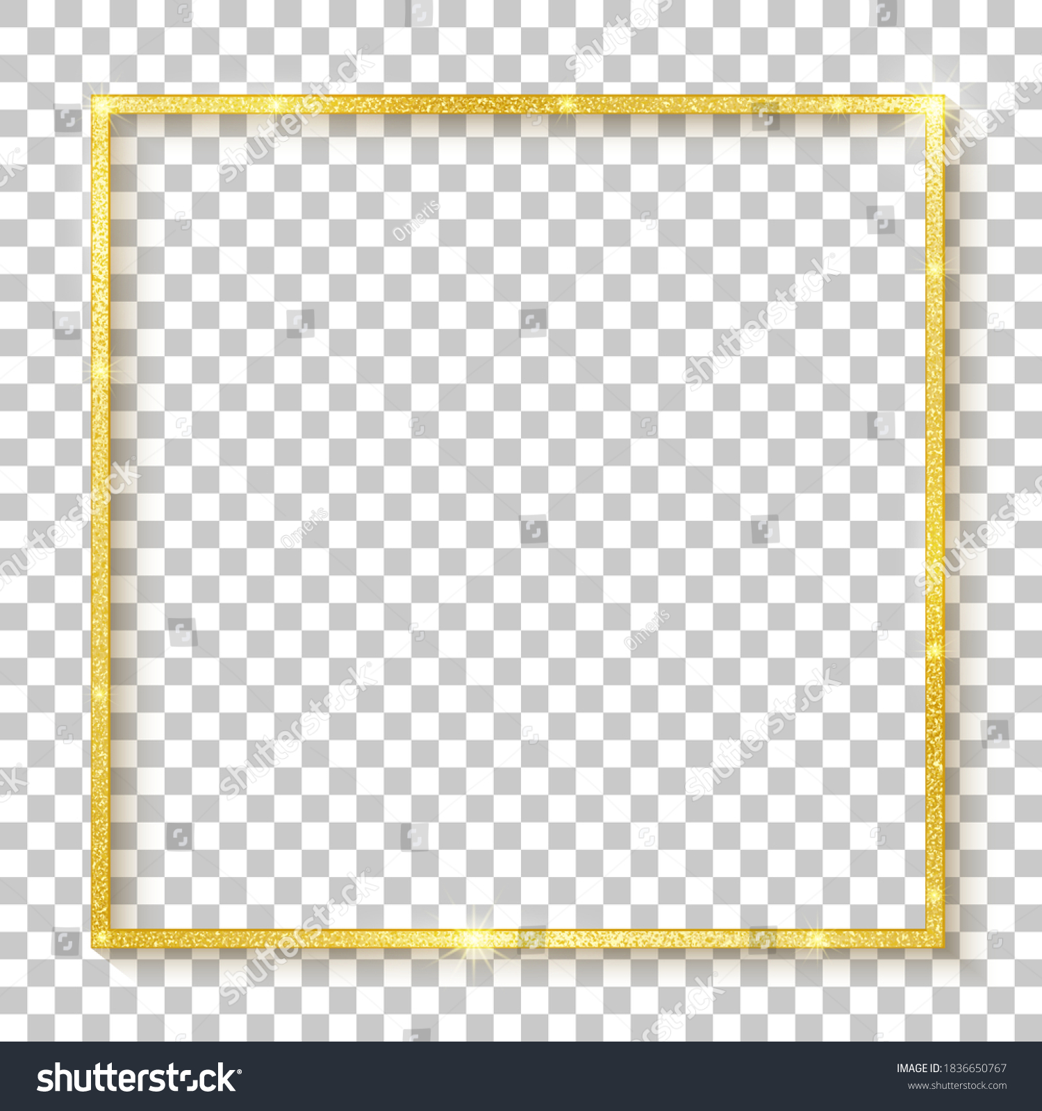 Square 3D gold rectangle border. Frame boarder. - Royalty Free Stock ...