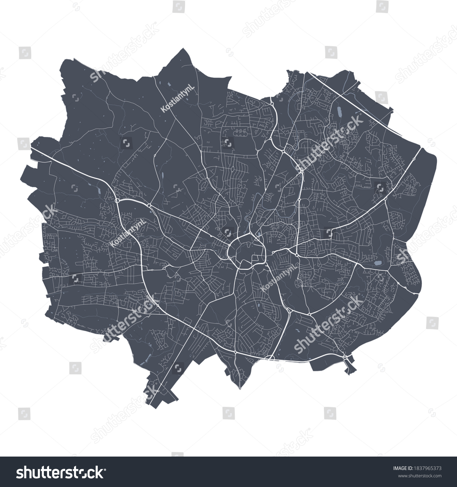 Coventry Map. Detailed Vector Map Of Coventry - Royalty Free Stock 