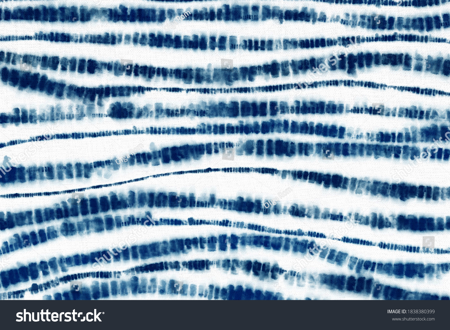 Indigo Blue Shibori Tie dye fabric texture pattern. White and Blue colors #1838380399