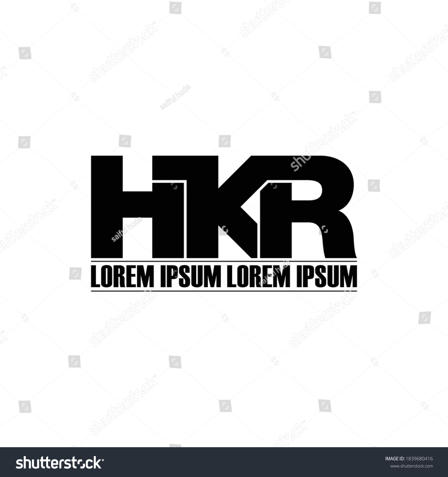 Hkr Letter Monogram Logo Design Vector Royalty Free Stock Vector 1839680416