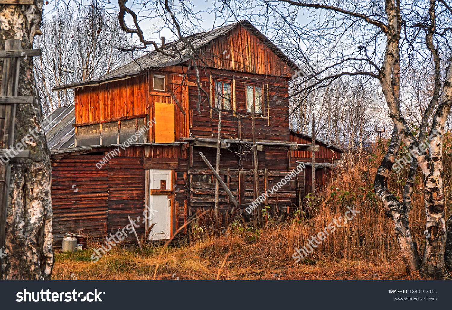 Old abandoned house in the woods. Russia. Esso. #1840197415