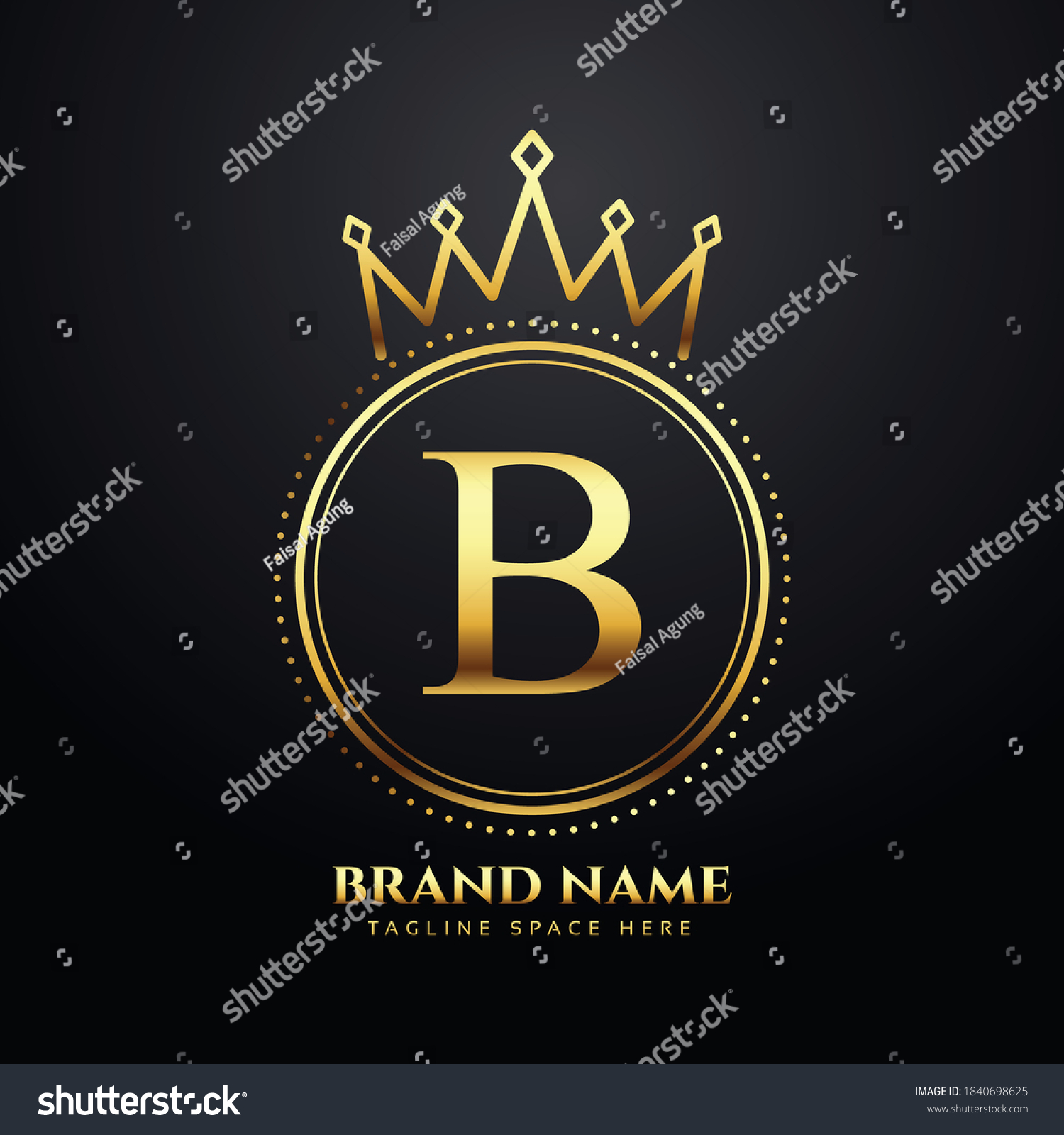 Letter B Gold Luxury Crown Logo Concept - Royalty Free Stock Vector ...