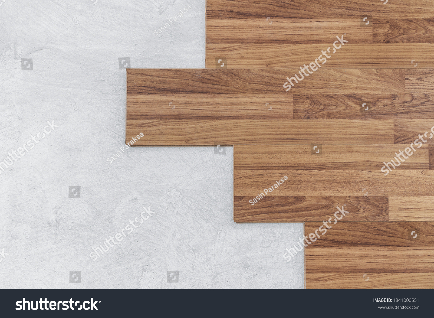 Wooden flooring installation and renovation, with base cement floor #1841000551